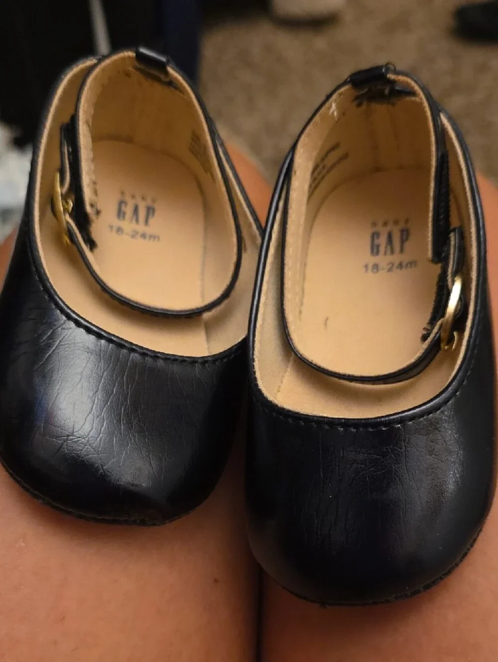 GAP Toddler Black Mary Jane Shoes with Ankle Strap